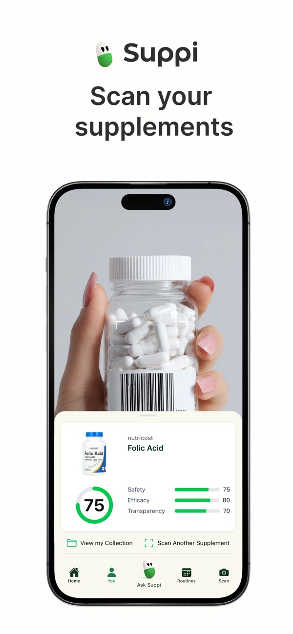 Scan supplements with Suppi