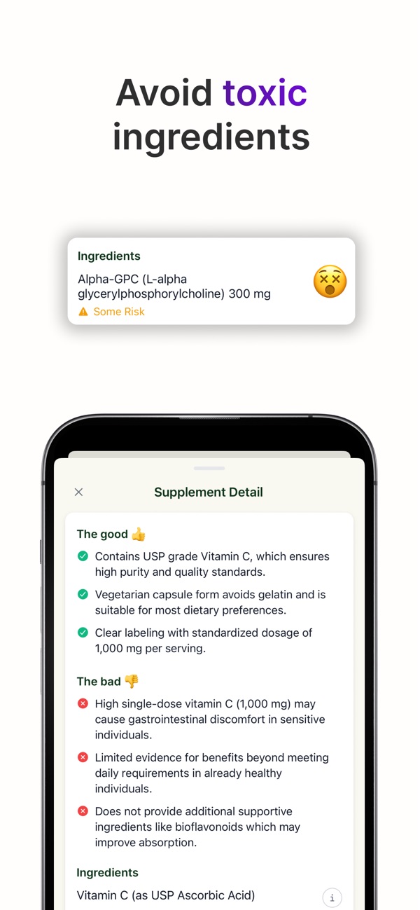 Avoid toxic ingredients